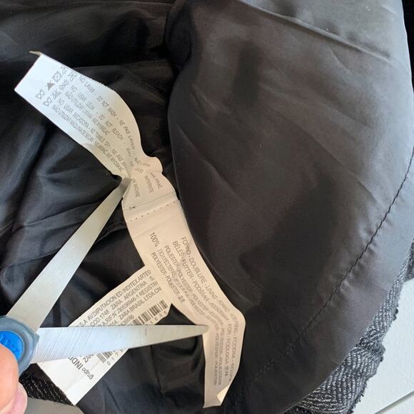 Zara Basic Herringbone Wool Blend Button Front Pocket Pencil Skirt Black Medium - Picture 11 of 15